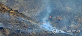 홍천군 화촌면 산불 현장