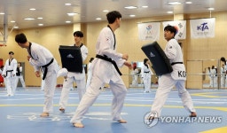 금메달 향해 훈련하는 태권도 국가대표