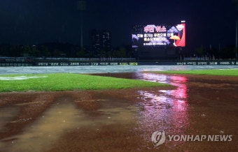 프로야구 광주·대전 경기 비로 취소…6월 16일 더블헤더(종합)
