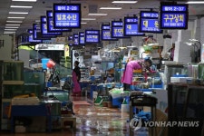 거리두기 4단계 둘째 날, 한산한 노량진 수산시장