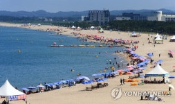 낙산해수욕장 찾은 피서객