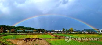 강릉 하늘에 뜬 곱고 고운 무지개