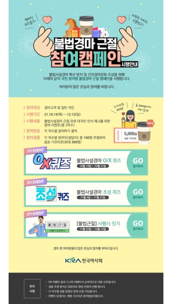 한국마사회, 불법 경마 근절 참여 캠페인 시행