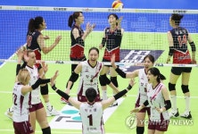 기뻐하는 인삼공사 선수들