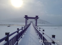 세계 최우수 관광마을 신안 퍼플섬 설경