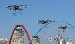 드론 산불진화대 군집비행·합동진화 훈련