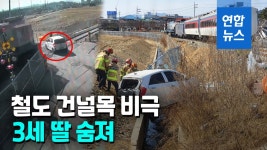 [영상] 철도 건널목서 열차·승용차 충돌…3세 딸 사망·엄마 중상