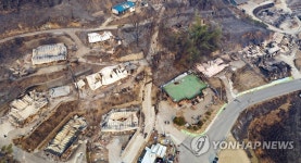 산불에 잿더미 된 마을