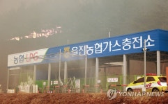 가스충전소로 다가오는 불길
