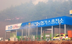 가스충전소로 다가오는 불길