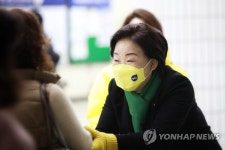 심상정, 마들역 출근길 인사
