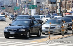 속초해수욕장 입구 정체