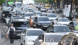 차로 가득찬 서초 도로