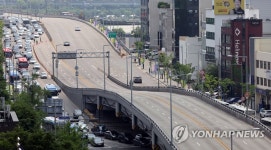 한남고가차도 차량통제