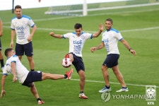 훈련하는 파라과이 축구 대표팀