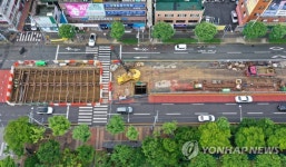 광주도시철도 2호선 공사 중인 필운대로