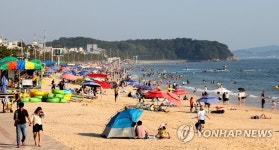 보령 대천해수욕장에 몰린 피서객