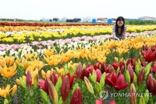 나리 감상하는 관람객