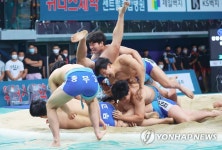 대통령기전국장사씨름대회 고등부 단체전 우승한 충무고