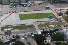 정리 마친 정부서울청사 앞 광화문 광장