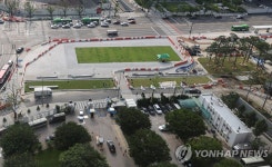 정리 마친 정부서울청사 앞 광화문 광장