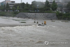 집중호우로 불어난 대전 유성천