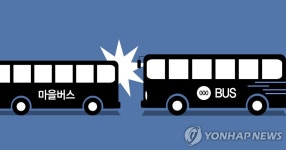 중앙선 넘은 마을버스, 맞은편 버스와 충돌…6명 다쳐