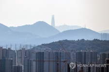 파주에서 보이는 롯데월드타워