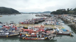태풍 힌남노에 보령 오천항으로 대피한 선박들
