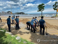 태풍 피해 복구 나선 해운대경찰서