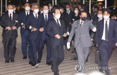 일한의원연맹 의원들 이태원 참사 합동분향소 조문