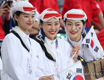 한국 응원하는 축구팬