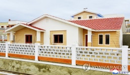 북한 농촌에 건설된 주택