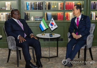 시에라리온 대통령과 회담하는 한덕수 국무총리