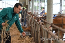 소에 여물 주는 윤석열 대통령