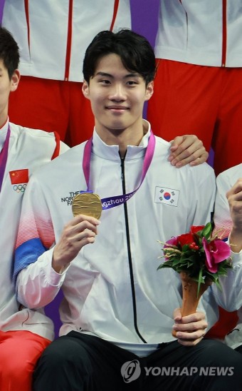 대한민국 남자 800m 계영 금메달 쾌거