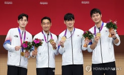 남자 펜싱 사브르 단체 금메달 획득