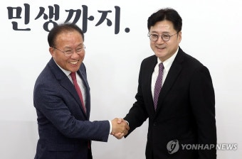악수하는 여야 원내대표