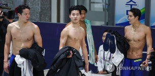 황선우·김우민·양재훈·연희윤, 계영 800m 금메달