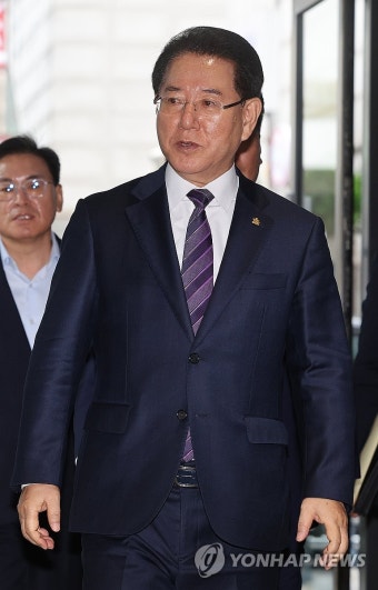 국민의힘 중앙당사 들어서는 김영록 전남지사