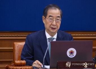 야당 방통위원장 탄핵 움직임 관련 발언하는 한덕수 총리