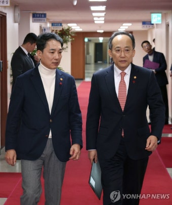 국무회의 입장하는 추경호 부총리·박민식 장관