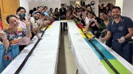 우정 나눠요 멕시코 한류 팬과 함께 만든 12ｍ 김밥