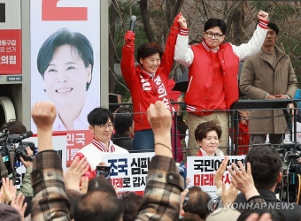 윤희숙 후보 지지호소하는 한동훈 비대위원장