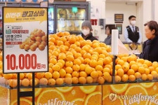 할인 오렌지 고르는 시민들