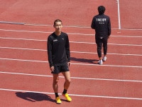 삭발하고서 예천 스타디움에 등장한 우상혁