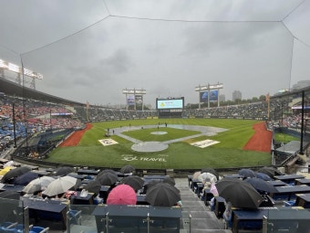 프로야구 잠실·인천·수원 경기 비로 취소(종합)