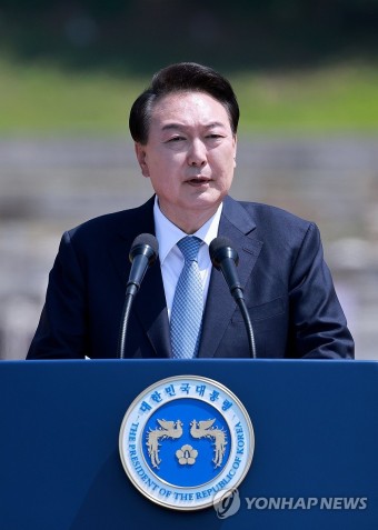회암사 사리 이운 기념행사, 축사하는 윤석열 대통령