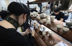 국제차문화대전 둘러보는 관람객들