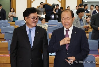 우원식 국회의장과 황우여 비대위원장 '어색한 만남'